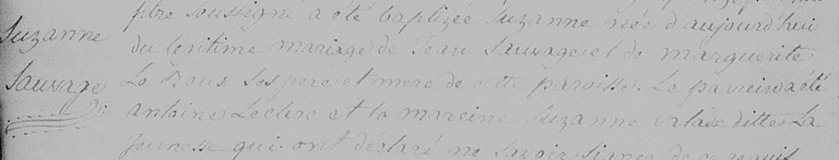 Birth of Suzanne Sauvage