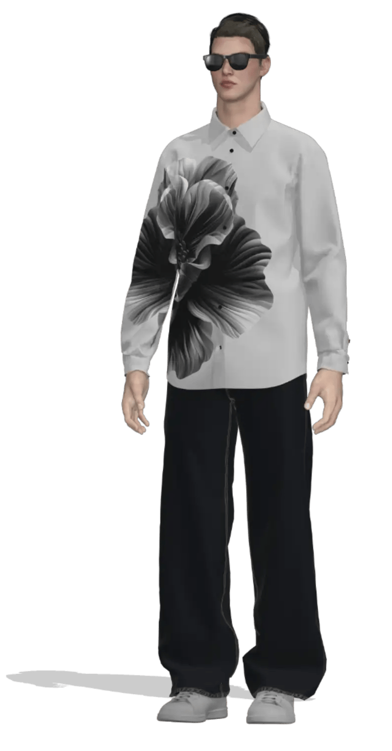 3D model of Designer Printed Shirt for Men