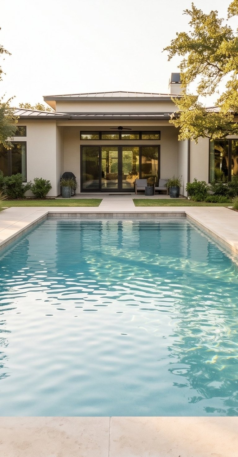 Crystal clear residential pool after a one-time cleaning service by True Flow Pools