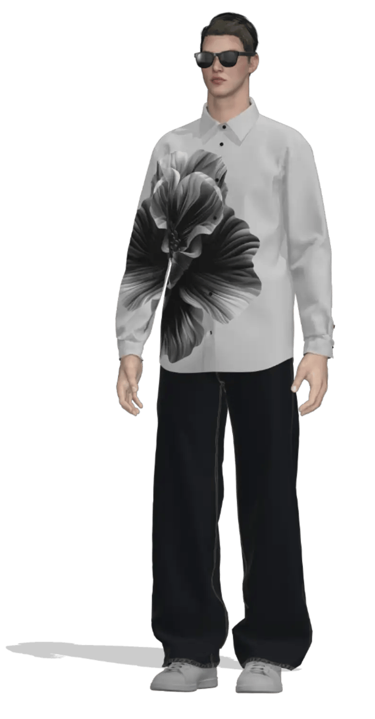 3D model of Designer Printed Shirt for Men