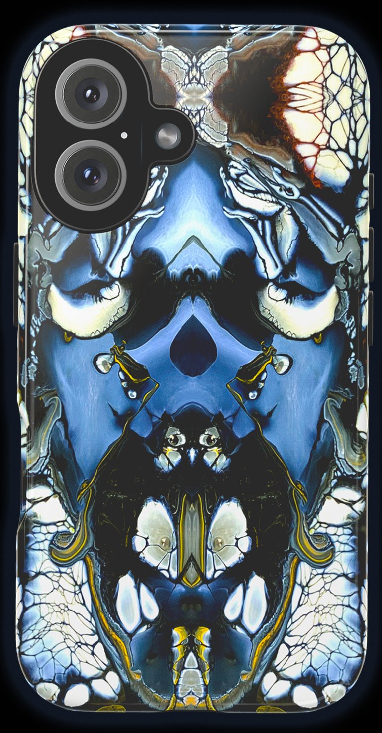 Finished Dream Carnival phone case featuring abstract paint artwork