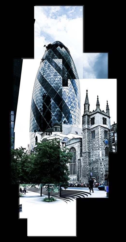 A joiner photo of the Gherkin