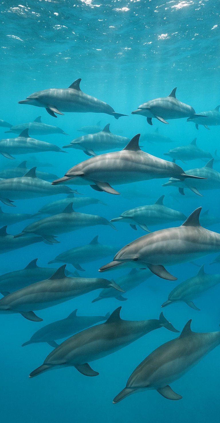 Un banc de dauphins pour la journée mondiale des dauphins