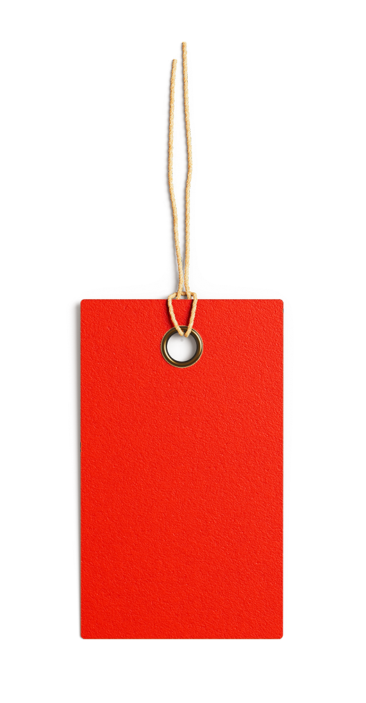 tag rojo con información