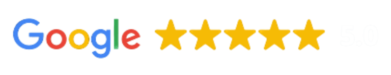 Google graphic displaying 5 full stars, representing Gili Scuba Diving's outstanding reviews and high customer satisfaction i