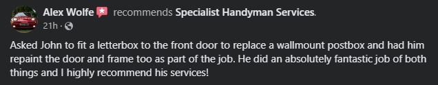 Alex W review on Facebook