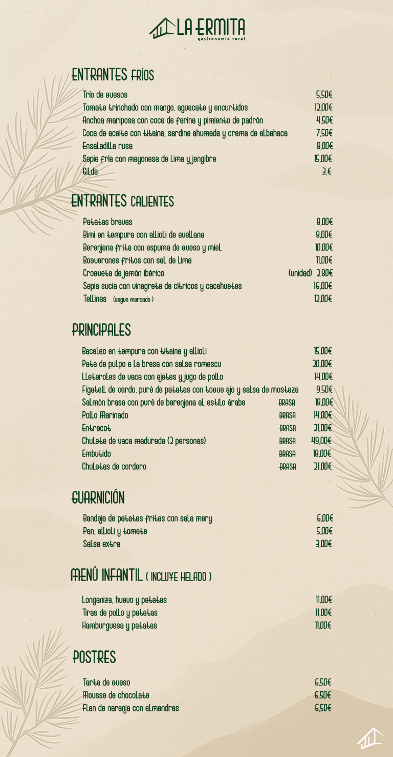 La Carta de Nuestro restaurante, puedes consultar todos nuestros platos