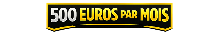 Bannière noir et jaune 500 euros par mois avec pronostics tennis