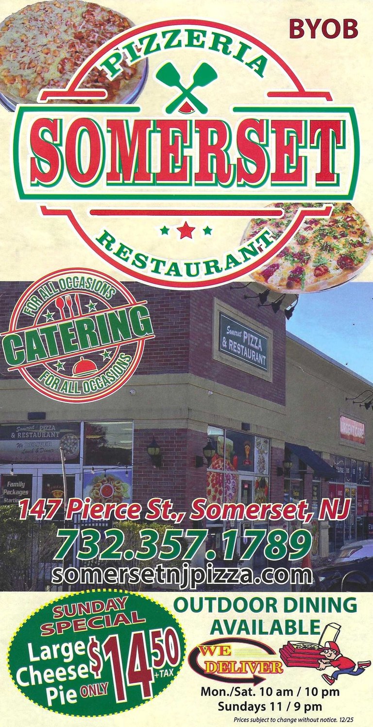 Somerset Pizza Italian food restaurant BYOB