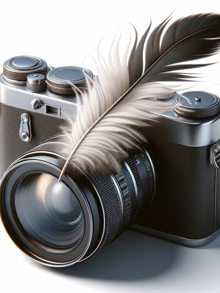 appareil photo et plume