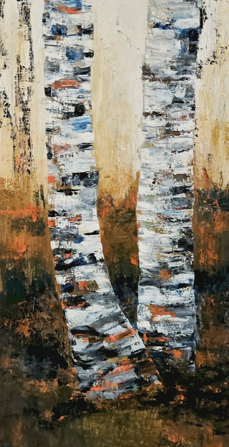 DUO - Birch Series - Oil on canvas - Eve Brack