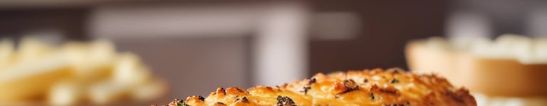 pão recheado com molho e queijo