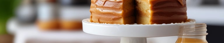 bolo com recheio e cobertura de doce de leite