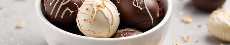 bombons de chocolate e chocolate branco dentro de um potinho