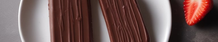 picolés de chocolate em um prato