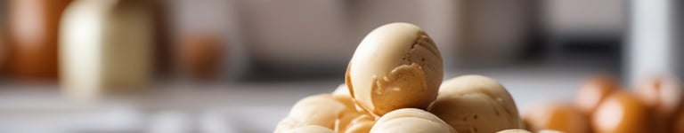 bolas de sorvete de doce de leite