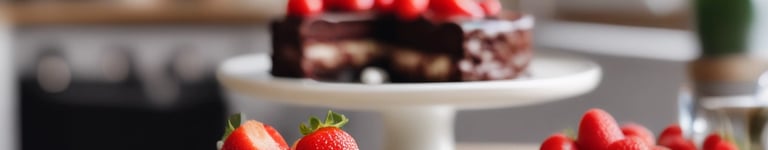 Bolo de Chocolate com Recheio de Creme e Morango