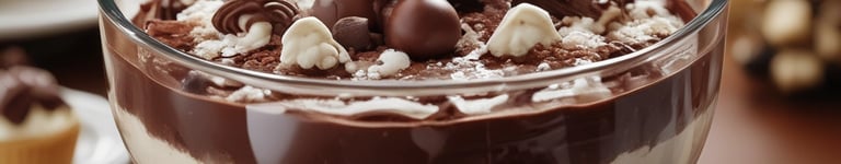 chocolate e creme em uma travessa