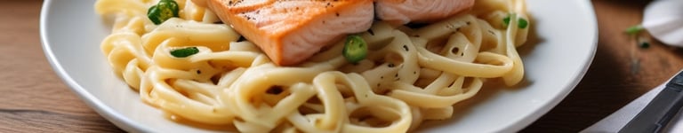 Macarrão ao Molho com Salmão