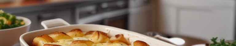 batatas assadas com molho e queijo