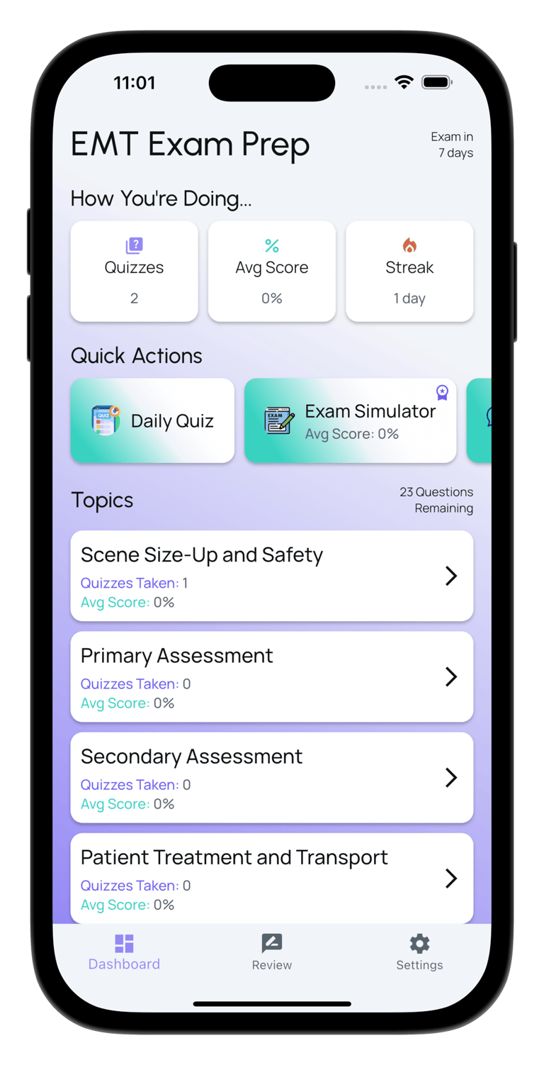 emt exam prep screenshot