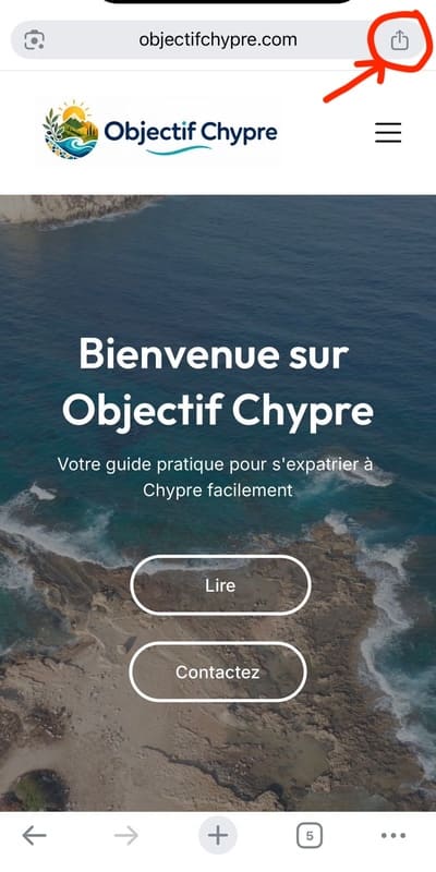 Shortcut Objectif Chypre on mobile
