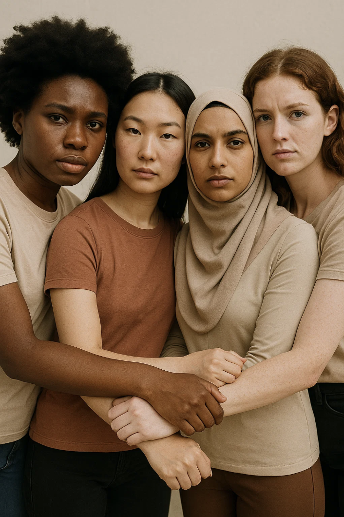 Quatre femmes solidaires pour la journée d'action pour la santé des femmes.