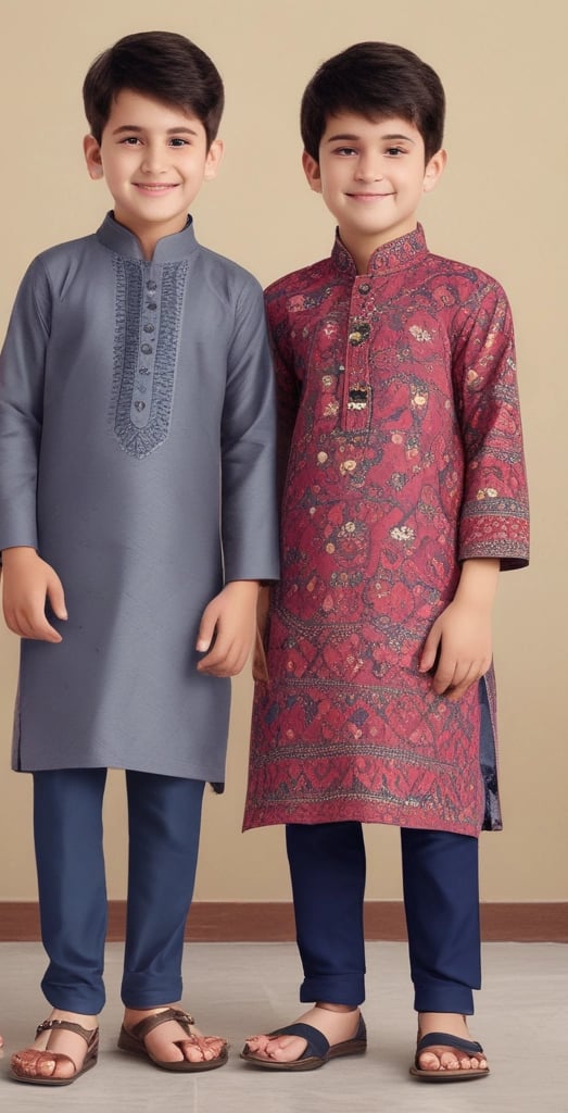 A smart casual outfit for men displayed on a mannequin, featuring a crisp kurta paired with comfortable trousers.