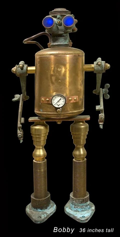 Found object robot named Bobby by Santa Barbara artist Tal Avitzur.