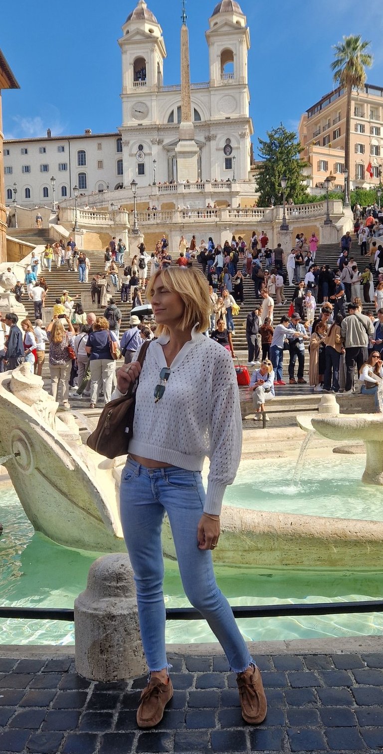 Mary Tornariti at Piazza di Spagna near Spanish Steps, Rome.