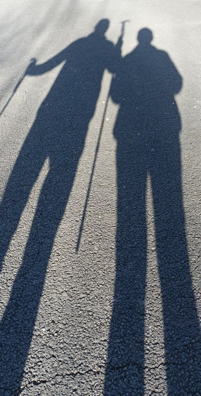 Our shadows as we walked