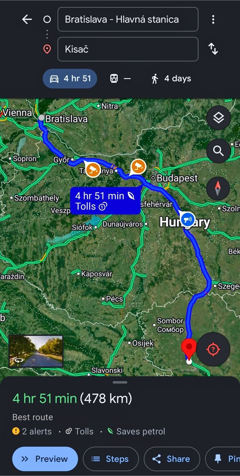 Mapa Bratislava hlavna stanica - Kisač