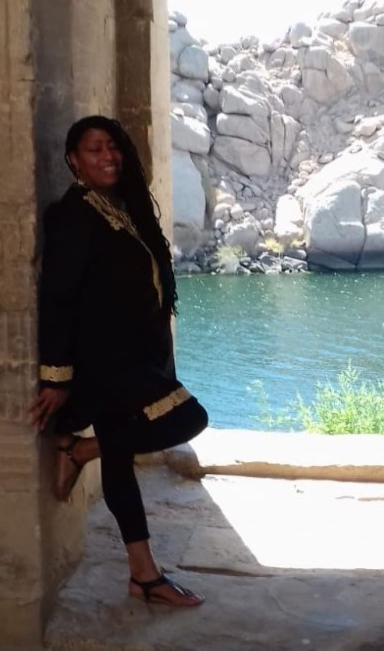 Davida Roze at the Temple of Isis Aswan Egypt September 2022