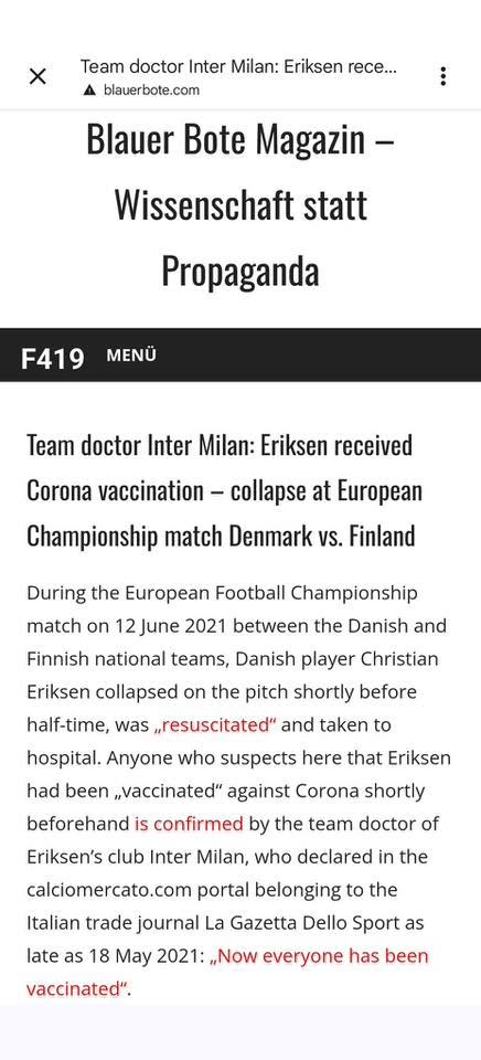 Inter Milan, Vaccinated, Christian Eriksen