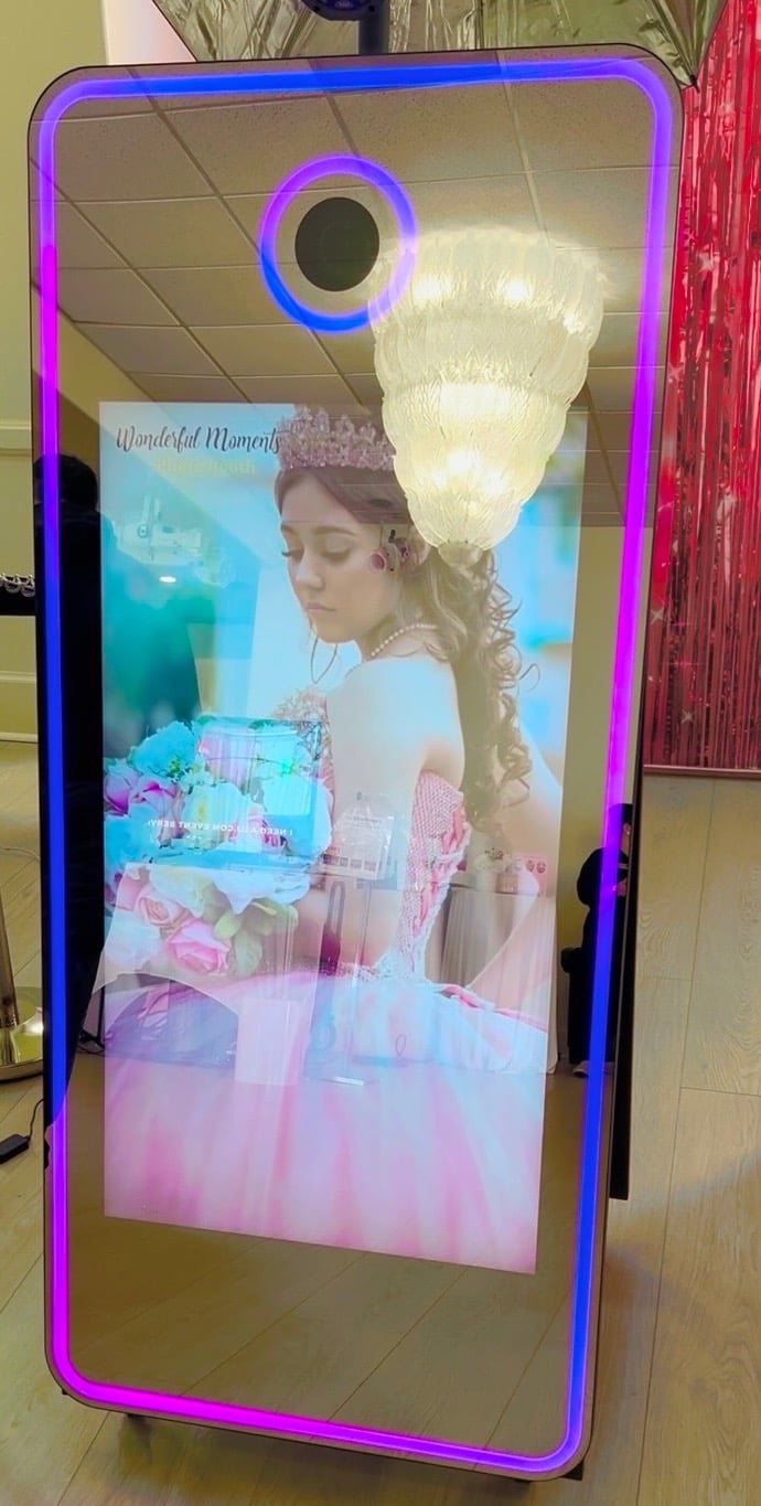 Mirror Photo Booth, Photobooth, sweet 16, Quinceanera, Birthday, Wedding