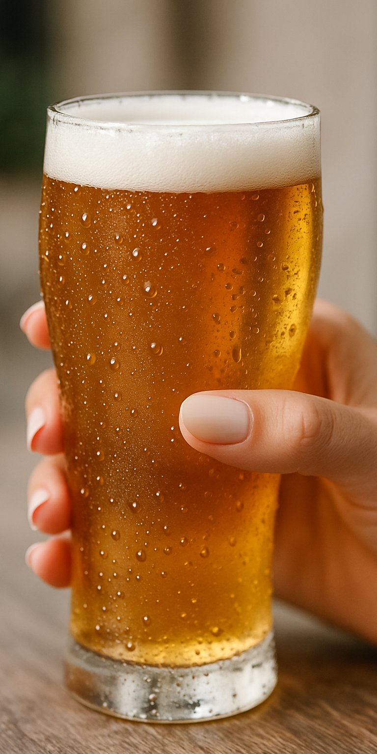 Une bière blonde fraîche pour la journée de la bière - Journée mondiale