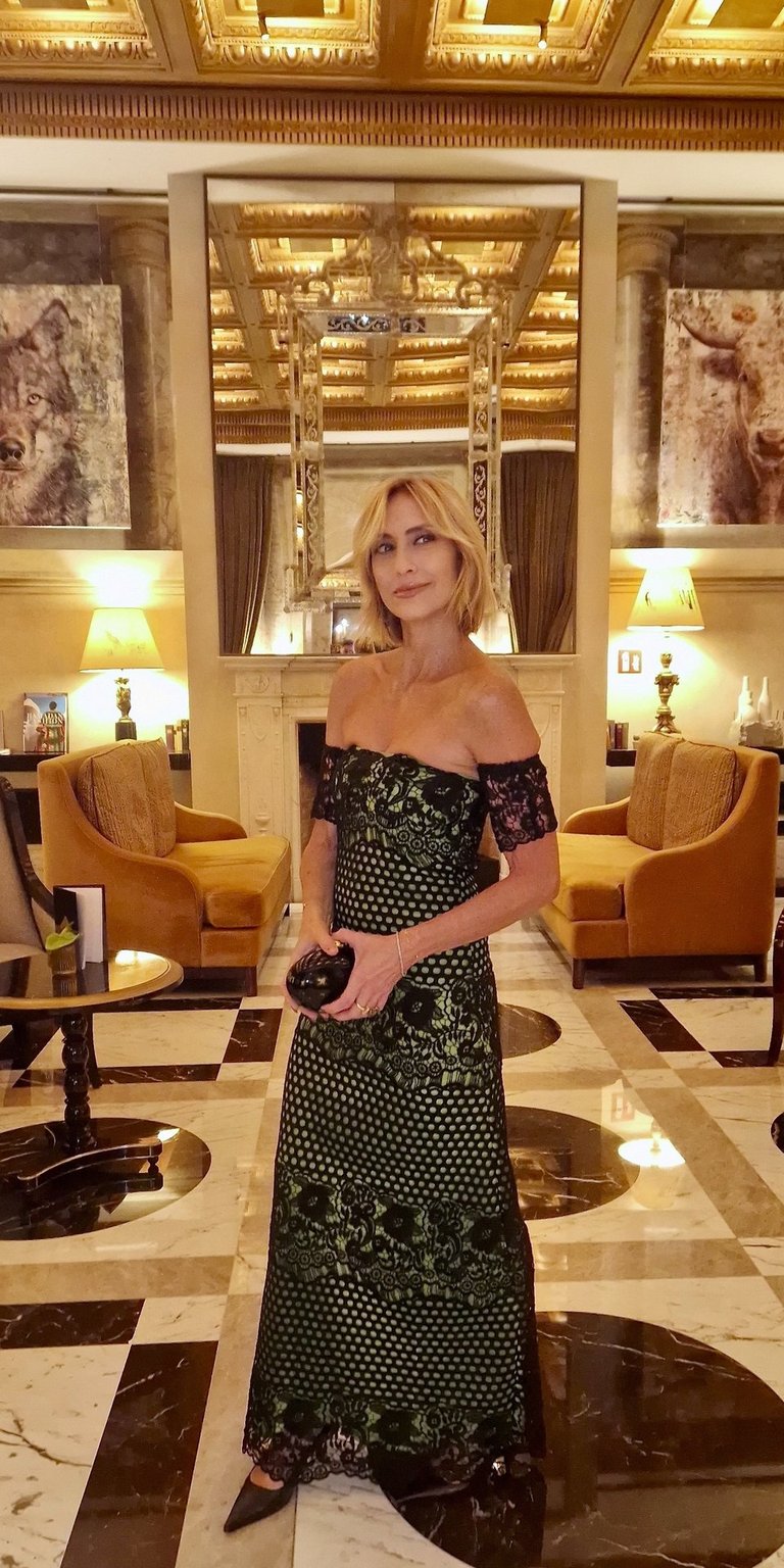 Mary Tornariti in the lobby of Hotel Eden Rome, Rome.