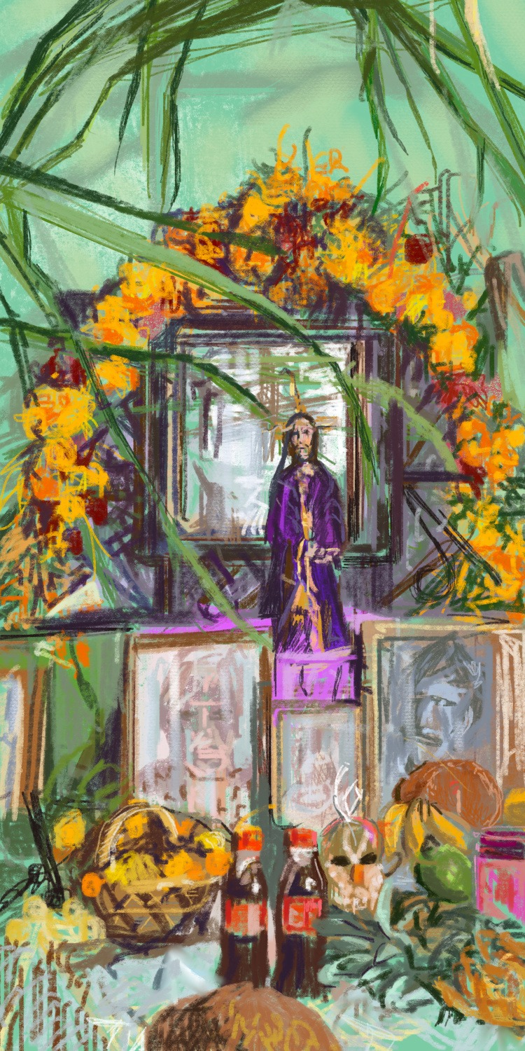 Oaxaca altarpiece - digital postcard