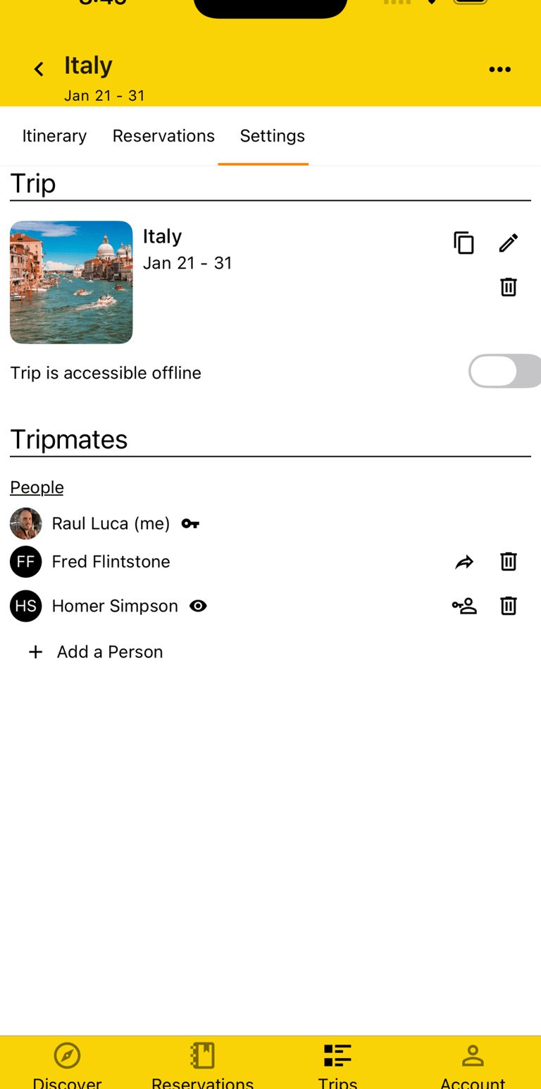 view of tripmates and related sharing options