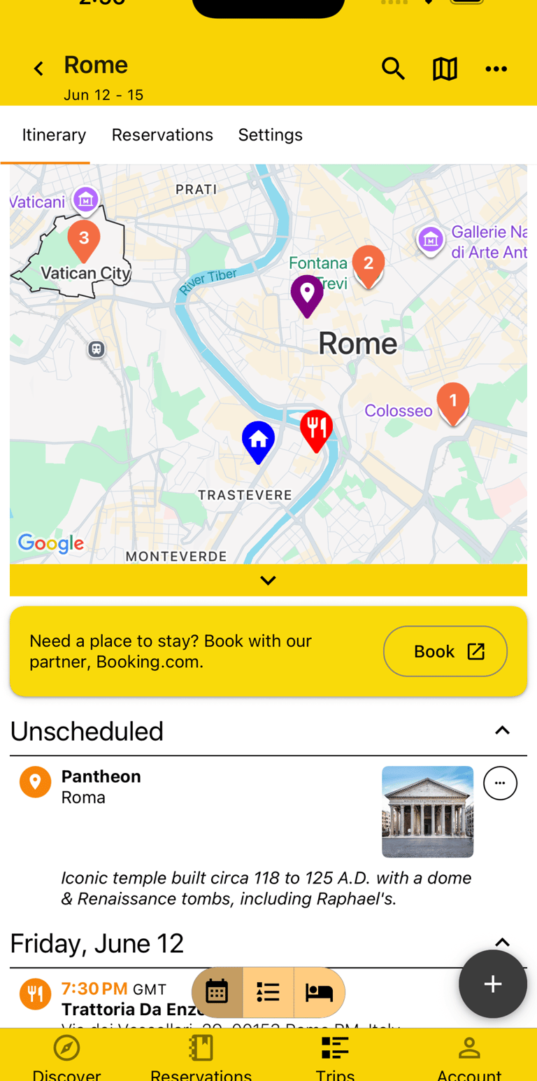 plans on map with different icons and color for plan type