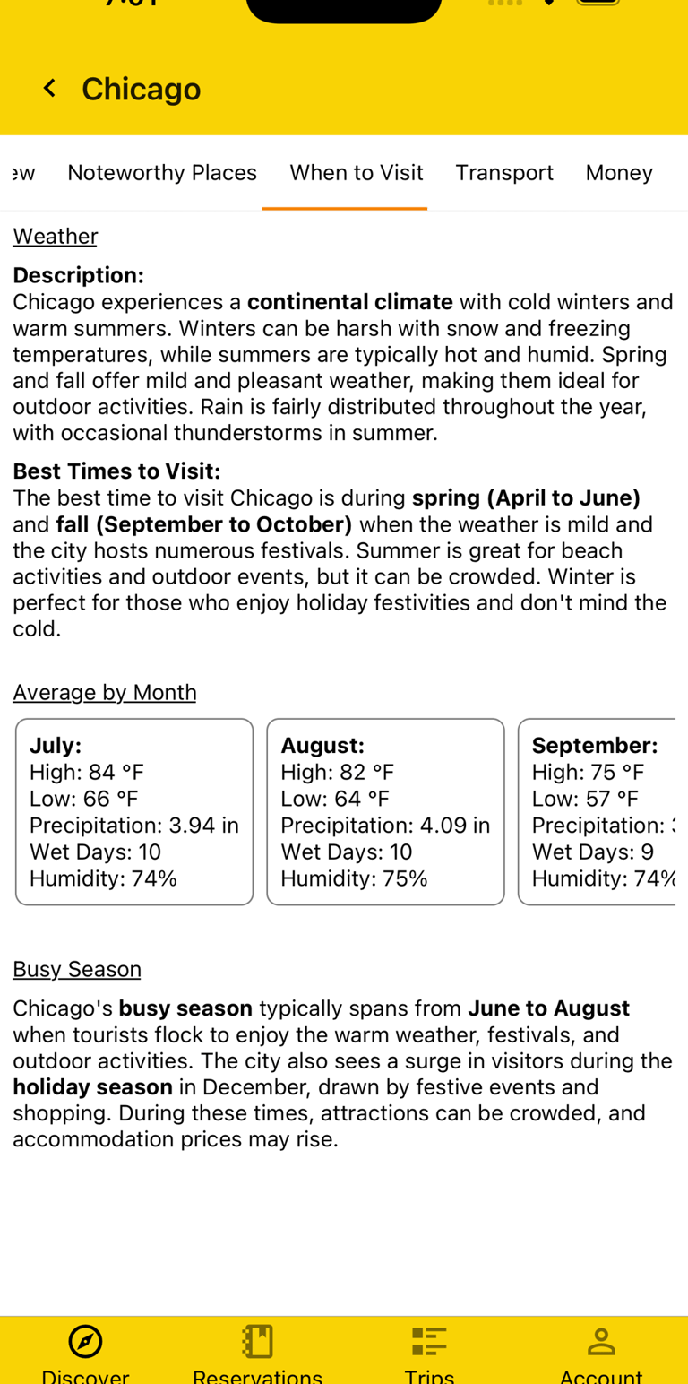 details on when to visit including average temperatures by month