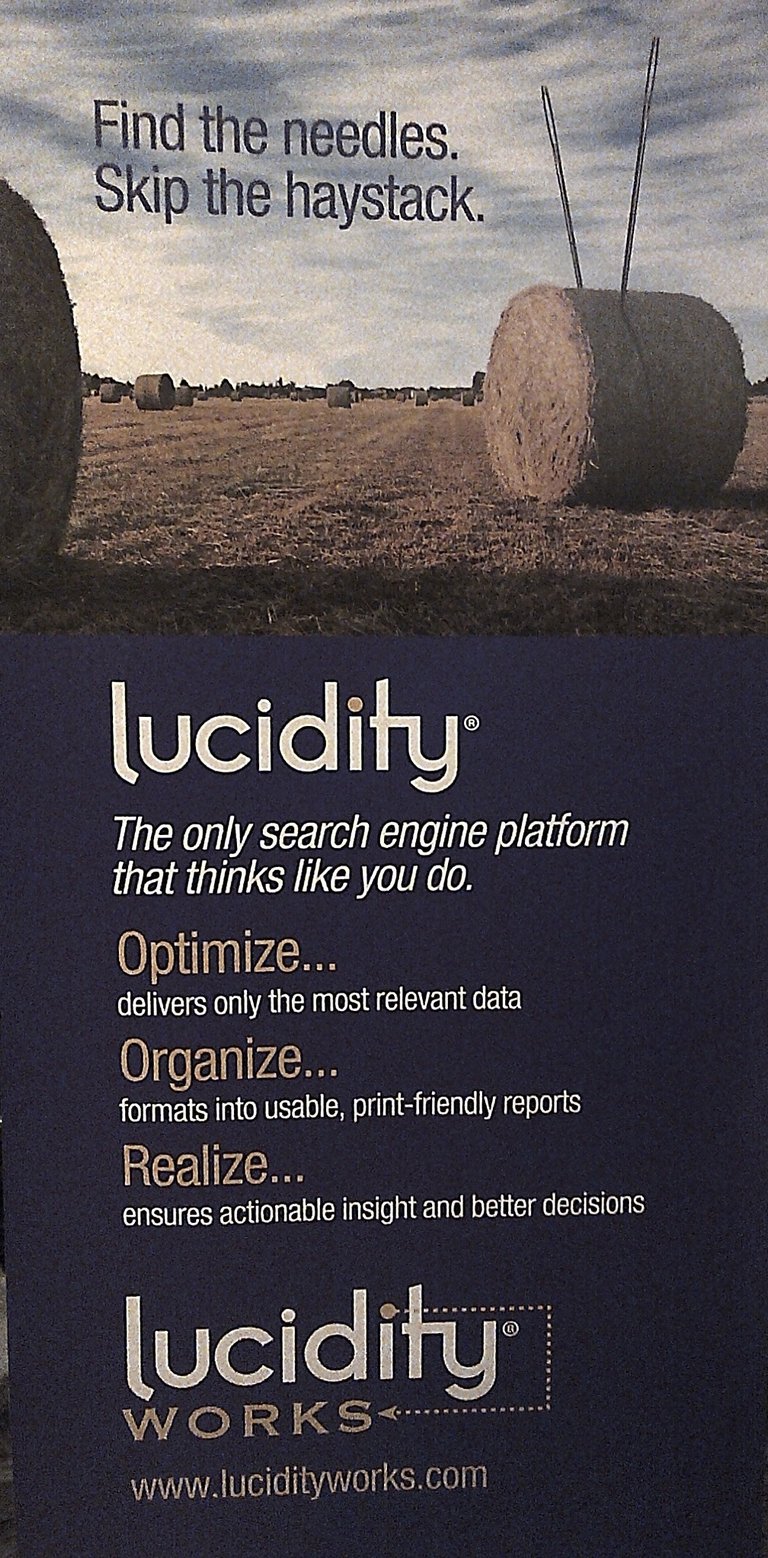 Slogan and brand positioning for search software.
