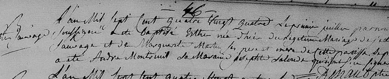 Birth of Théotiste Sauvage