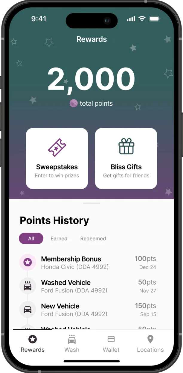 a mobile phone showing a reward card for points of interest to the points of interest