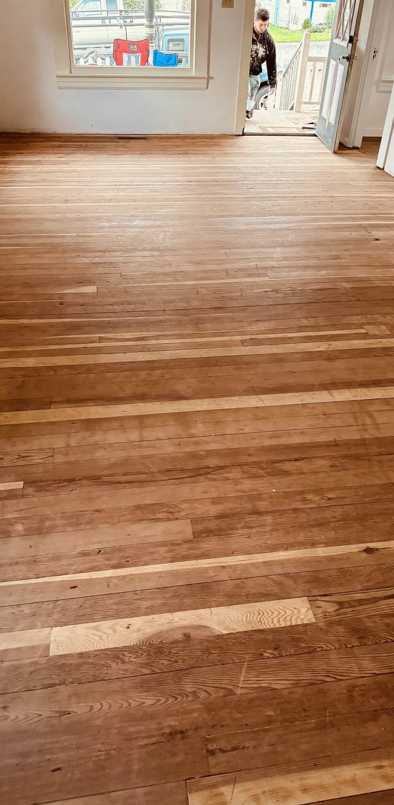 renovated redwood floor
