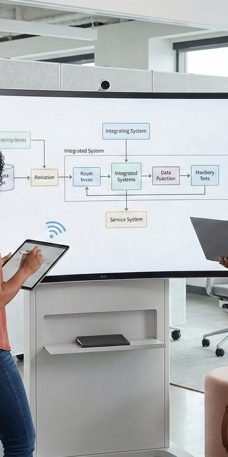business infrastructure concepts interlocking seamlessly to represent fluid system integration