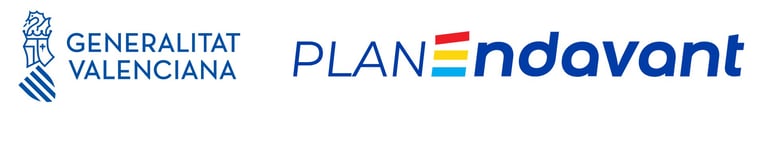 Official Generalitat Valenciana logo alongside the blue and red Plan Endavant initiative branding.