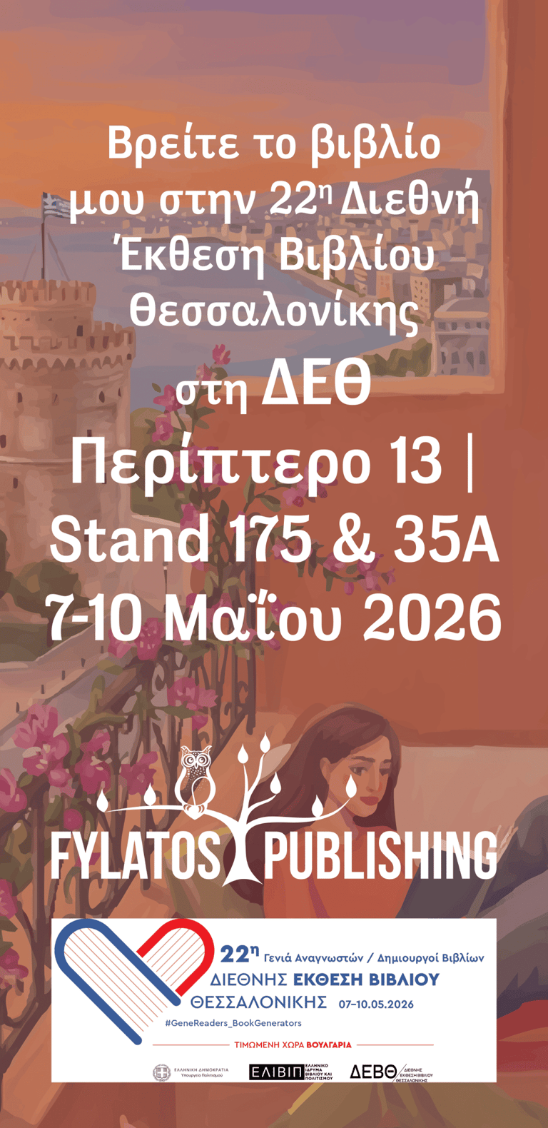 Invitation to the 22nd Thessaloniki International Book Fair 2026.