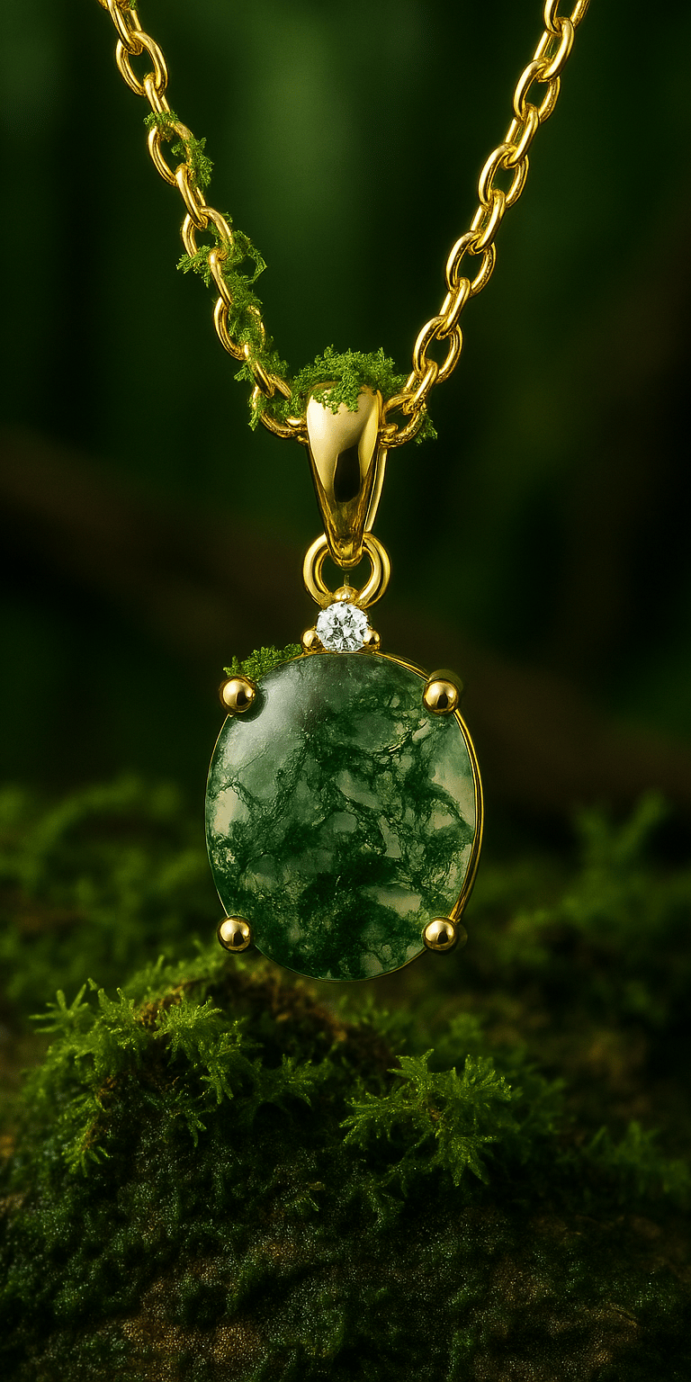 Collier pendentif en jade vert Maison Aureus, symbole d’élégance intemporelle et de raffinement doré