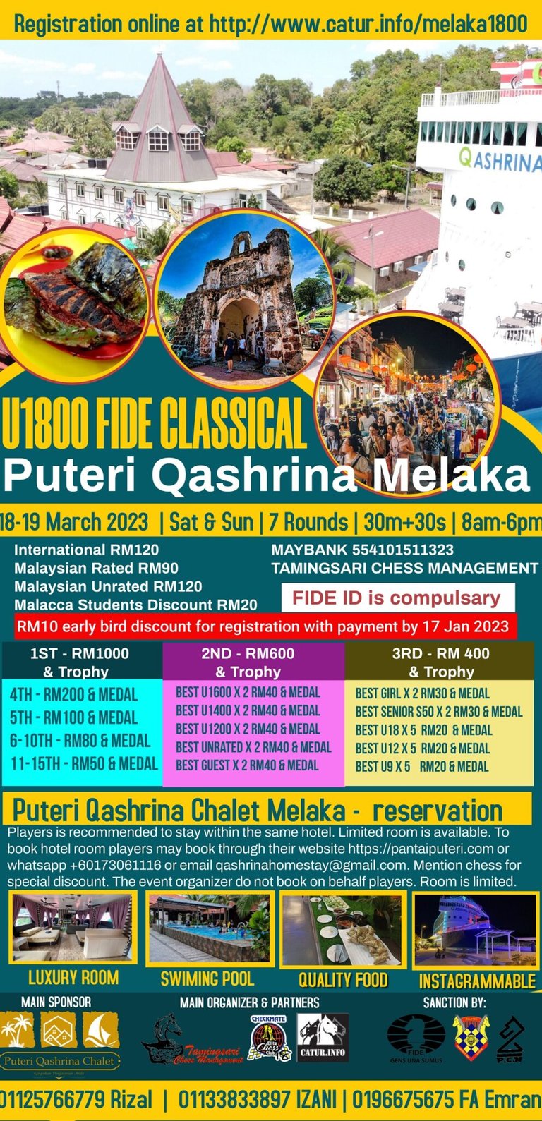 Puteri Qashrina Melaka U1800 FIDE Classical. Malaysia Chess. Catur Malaysia. 